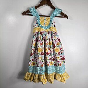 Jelly the Pug Little Girl's Size 6 Bri Woven Floral Dress Ruffled
